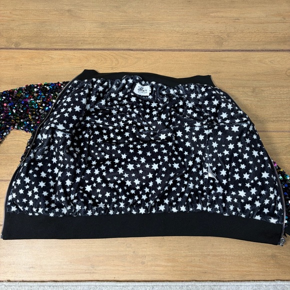 Lola + The Boys Shimmering Stardust Sequin Bomber – Girls Size 6 - Picture 4 of 7